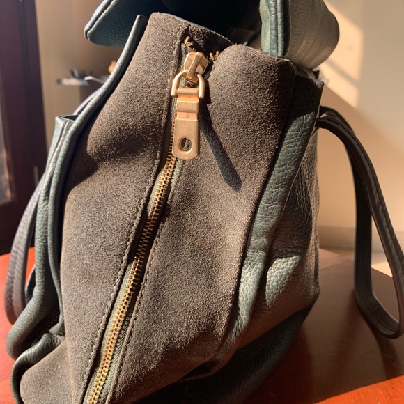 GORGEOUS GARDEN-GREEN ZARA BAG-  Magnetic button, outer pocket. Never used. - Picture 5 of 12